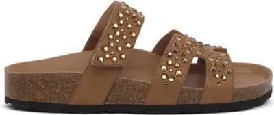 Produktbild von Damen Sommer Flipflops Schuhe mit Schnallen Braun Modell CB0814CUOIO