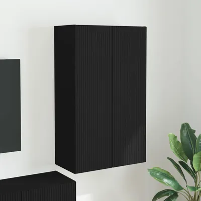 Image de Meuble TV mural exclusif - 59,5 x 31 x 100 cm - Noir - Panneau de particules