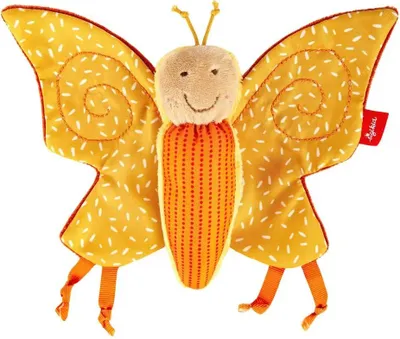 Immagine prodotto di sigikid PlayQ Aktiv Schmetterling, Greifling, Greifspielzeug, Knisterfolie, Polyester, Gelb, 43352