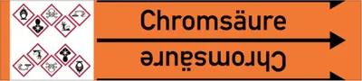 Produktbild von Dreifke® Aufkleber Rohrleitungsband, Chromsäure, Rolle = 33 m | 33000x90 mm, ...