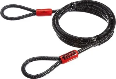 Produktbild von Famanu Sicherheitskabel Cobra 10 - beschichtet mit Kunststoff - Schutz für Fahrrad- und Motorradzubehör - 2 Meter lang, 10 mm dick