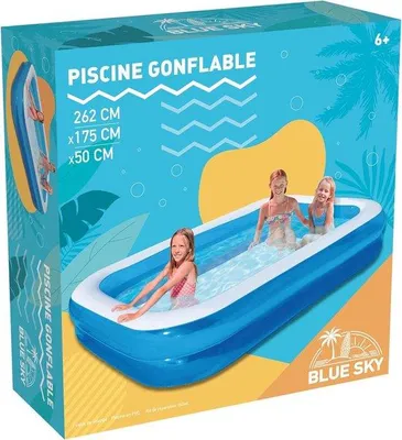Produktbild von Famanu aufblasbares Schwimmbecken blau - 262 cm x 175 cm