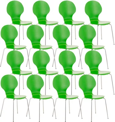 Produktbild von CLP 16er Set Besucherstuhl Diego V2 stapelbar grün