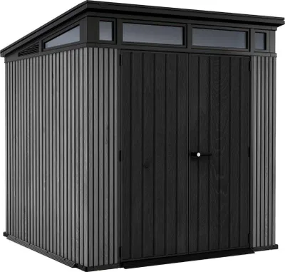 Obrázek produktu pro Plastový zahradní domek na nářadí PENT Signature VERTICAL 7x7 - šedý, 216 x 226 x 216 cm