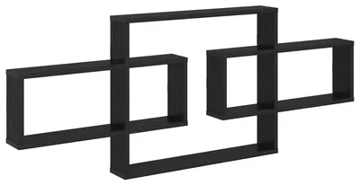 Image de vidaXL Étagère murale en bois imitation chêne noir, 130 x 10 x 50 cm