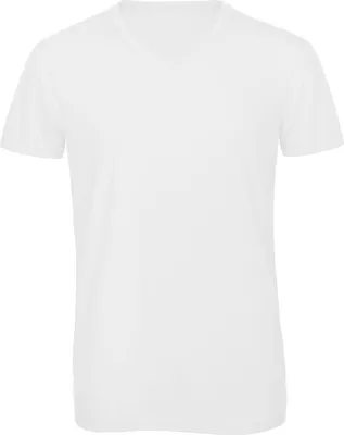 Produktbild von B&C TM057 | Herren V-Neck Triblend T / langlebig, flexibel + faltenfrei - Farbe: White - Größe: XL