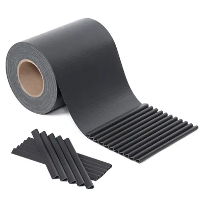 Produktbild von SONGMICS PVC Sichtschutzstreifen 35 m x 19 cm Zaunfolie extra dick Blickdicht mit 25 x Befestigungsclips anthrazit GPJ035H