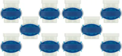 Produktbild von vhbw 10x Kabelverbinder für Begrenzungskabel kompatibel mit Robomow Mähroboter - Kabelklemmen, Wasserdicht Blau, Transparent