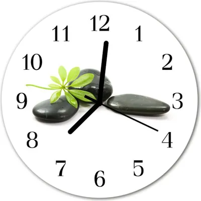 Produktbild von Glasuhr Wanduhr Küchenuhr Echt-Glas 30fi cm Steine schwarz