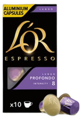 Productafbeelding van L'OR Espresso Lungo Profondo, gemalen koffie in capsules, 10 capsules, 52g