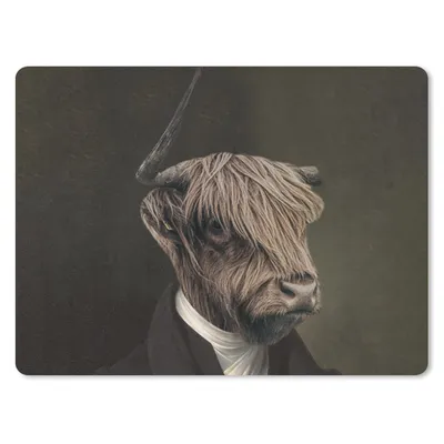 Produktbild von MuchoWow® Mauspad Mousepad Schottischer Highlander - Malerei - Tierkopf 40x30 cm - Mousepads - Maus Mat - Pad - Mausunterlage - Anti Rutsch