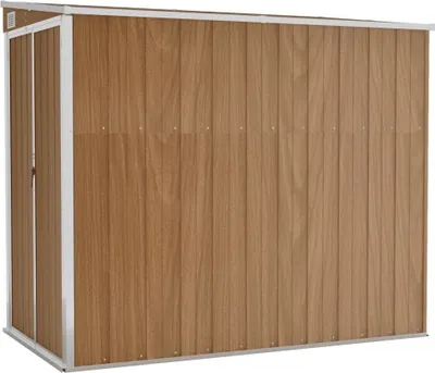 Immagine prodotto di vidaXL Capannone attaccato Marrone 118x194x178 cm Acciaio zincato