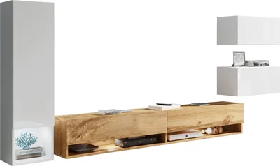 Produktbild von Living wall XENIE - dąb wotan / biały połysk