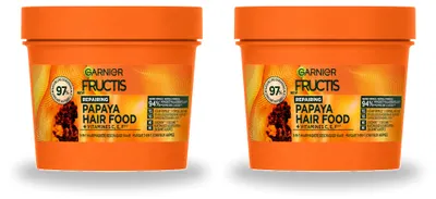 Image de 2 x Masque capillaire Garnier Fructis Hair Food Papaye, 3-en-1 - 400 ml - Pack avantage - 2 pièces