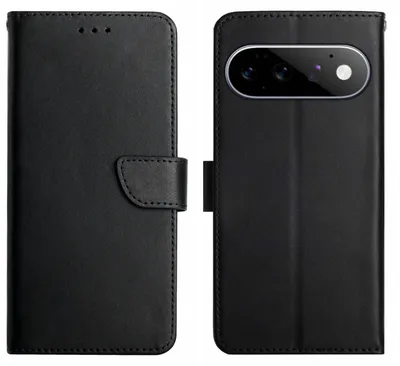 Produktbild von Google Pixel 11 / 11 Pro Hülle - Coverup Genuine Leather Klapphülle - Echtes Leder - Schwarz