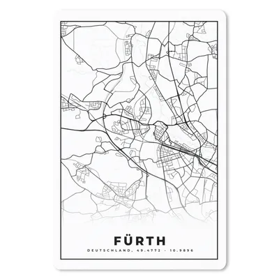 Produktbild von MuchoWow® Mauspad Mousepad Fürth - Karte - Stadtplan 18x27 cm - Mousepads - Maus Mat - Pad - Mausunterlage