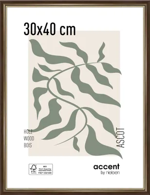 Produktbild von accent by nielsen Holz Bilderrahmen Ascot, 30x40 cm, Dunkelbraun/Gold