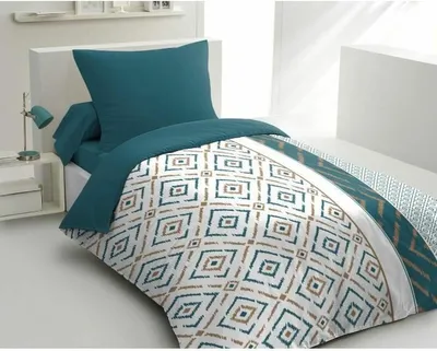 Produktbild von Bettwäscheset – 1 Bettbezug 140 x 200 cm + 1 Kissenbezug 63 x 63 cm – Entenblau