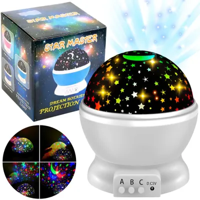 Zdjęcie produktu dla Projektor Gwiazd Nieba Lampka Nocna Obrotowa Gwiazdki Rzutnik Led Usb