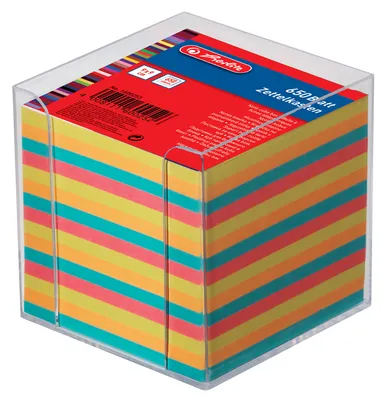 Produktbild von Herlitz Zettelkasten Big 9 9x9x9cm 650Bl. vierfarb. transp.