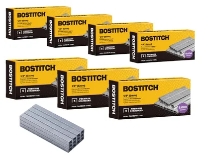 Image de Agrafes standard Bostitch Office, 0,6 cm, 5 000 par boîte, lot de 7