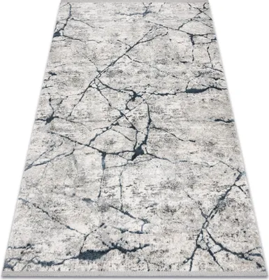 Zdjęcie produktu dla Dywan TULS nowoczesny, strukturalny, frędzle 51320 Marmur kość słoniowa / niebieski beżowy 140x190 cm
