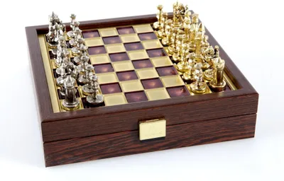 Immagine prodotto di Scacchi in stile bizantino 20 cm Oro Argento Pedine Tavola in legno
