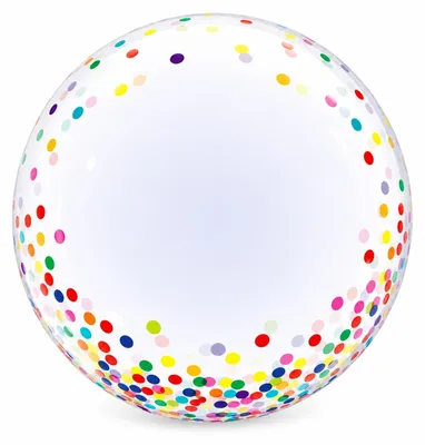 Produktbild von Bubble Ballon Ø 61 cm 24" | 1 Stk. Transparent Colorful Confetti Dots