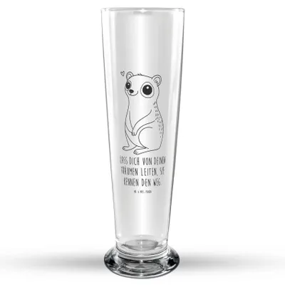 Produktbild von Mr. & Mrs. Panda Bierglas Plumplori Glücklich - Transparent - Geschenk, Trinkglas, Bier Glas, Niedlich, Glasbecher, Glück, Lustige Sprüche, Glasbierglas, Bierbecher