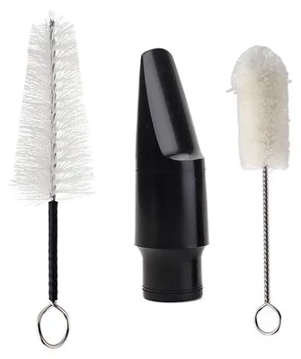 Image de Embouchure pour saxophone alto, en bakélite - Professionnelle - Avec brosses de nettoyage - Portable - Robuste - Bonne qualité sonore - Embouchure pour saxophone
