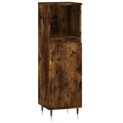 Obrázek produktu pro vidaXL Koupelnová skříňka Smoked Oak 30x30x100 cm Materiál dřeva