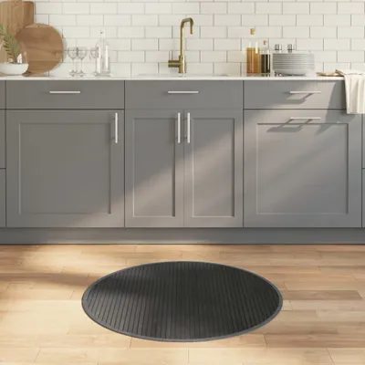 Produktbild von Best Möbel Teppich Rund Grau 80 cm BambusDesignerteppiche - 2024 Neu