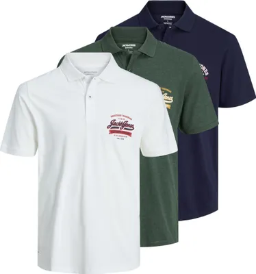 Produktbild von Jack & Jones Polo-Shirt Logo Poloshirt 3 Pack