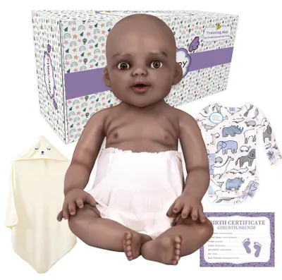 Image de Solidchoice - Poupée réaliste en silicone pour bébé, 43 cm