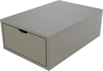 Produktbild von Aufbewahrungswürfel Holz 75x50 cm + Schublade - Grau
