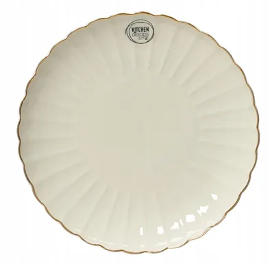 Produktbild von Frühstücksteller 26,6cm Porzellan mit Relief und Goldrand Weiß / Gold