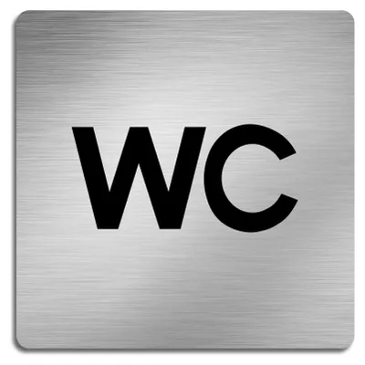Produktbild von Baumanti WC Schild selbstklebend Edelstahl matt WC