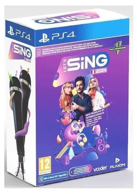 Immagine prodotto di Let's Sing 2024 per PS4, con 2 microfoni