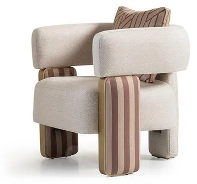 Produktbild von Sessel Einsitzer Clubsessel Weiß Stoff Sitz Wohnzimmer Cocktailsessel