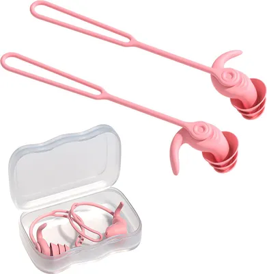 Produktbild von Set Silikon-Ohrstöpsel zum Schwimmen mit um 360 Grad drehbarem Kabel, ergonomisch, wasserdicht, waschbar, weich, wiederverwendbar, für Männer und Frauen, Geräuschreduzierung, geräuschlose Ohrstöpsel