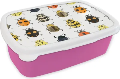 Produktbild von KitchenYeah® Lunchbox Brotzeit Brotdose 17x11 cm Käfer - Insekten - Gestaltung Kinder Brotzeitdose - Lunchpaket - Brotkasten  - Sandwich Box
