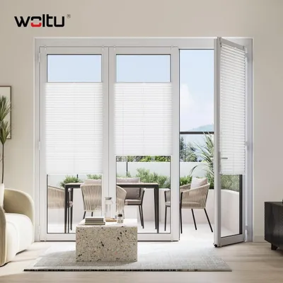 Immagine prodotto di Tenda plissettata senza viti WOLTU Klemmfix (design vetro satinato) – Tenda oscurante EasyFix su misura