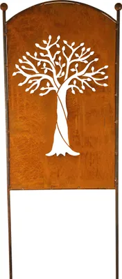 Produktbild von Schild Gartenschild Edelrost Rost zum Einstecken rostige Gartendeko Lebensbaum Baum Dekoration Beetstecker Gartenstecker Rost