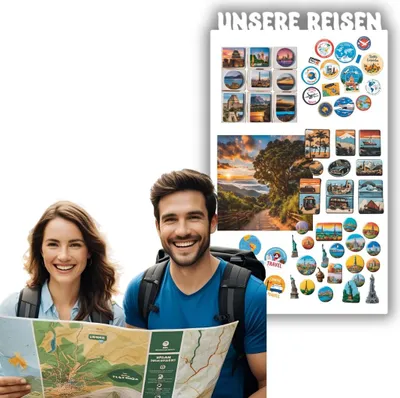 Produktbild von Anwicar Magnettafel Unsere Reisen - Vertikal 85x50 cm - Weiß