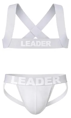 Imagen del producto de LEADER - Ropa Interior Hombre - Essentials Multipack 1x Jockstrap + 1x Harness Grey - Tamaño XS