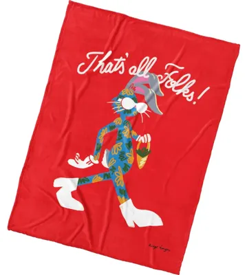 Imagen del producto de Manta de microfibra "Conejo Bugs Bunny", "Eso es todo, amigos", 150x200 cm