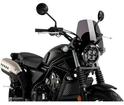 Imagen del producto de Cúpula Puig para motocicletas deportivas sin carenado, color ahumado oscuro, homologada ABE, compatible con Honda