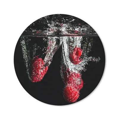 Produktbild von MuchoWow® Mauspad Mousepad Himbeeren - Obst - Stilleben - Wasser - Schwarz - Rot 20x20 cm - Mousepads - Maus Mat - Pad - Mausunterlage - Schreibtischmatte