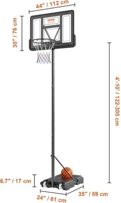 Productafbeelding van Famanu basketbalring, verstelbaar – hoogte 1,2 tot 3,5 meter