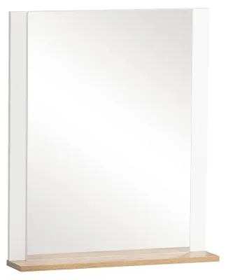 Spiegel mit Ablage, Weiß/Eiche Landhausdekor, 59,6x12,3x71,1 cm